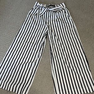 ZARA wide leg striped pants XS